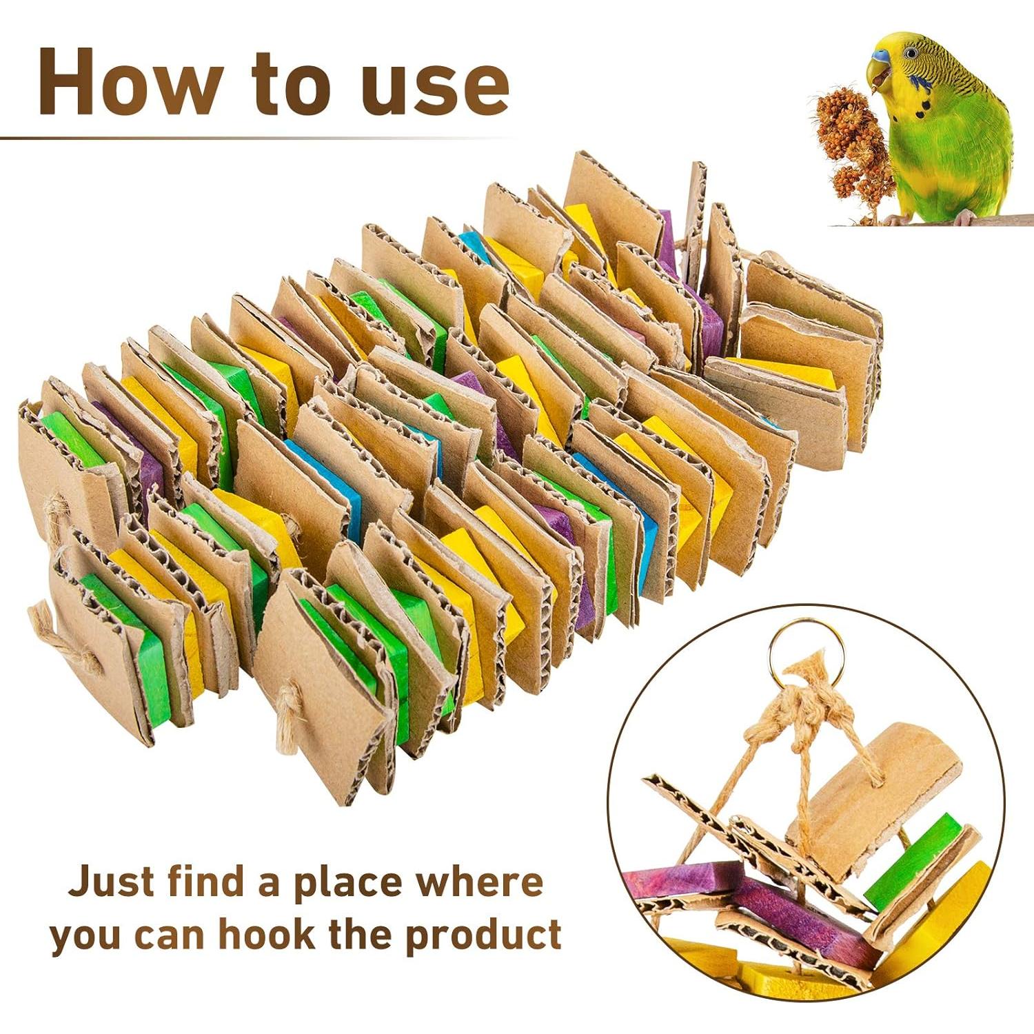 Juguete para Loros MYFAMIREA de Madera Natural 29.5 cm