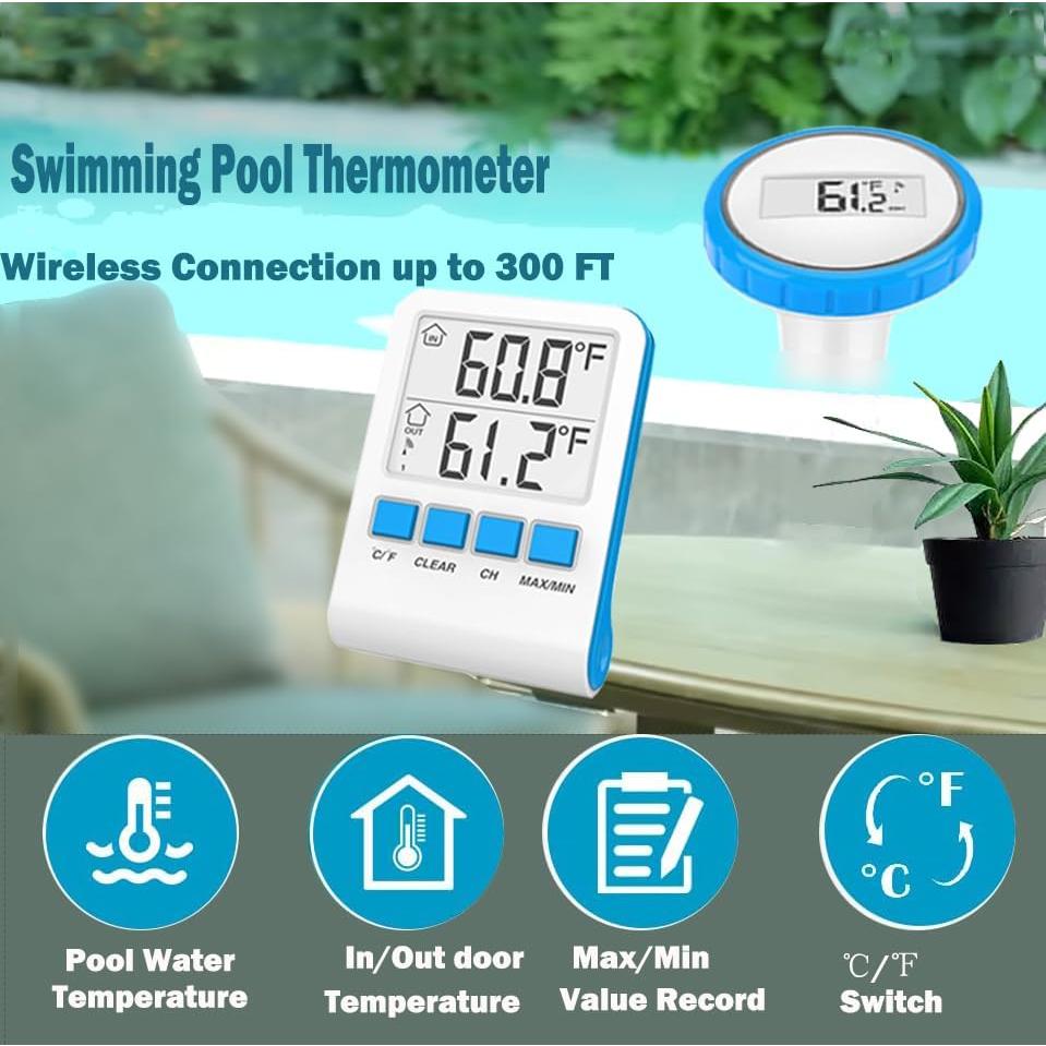 Termómetro Digital Flotante Efeng para Piscina IPX8 15.8x10cm