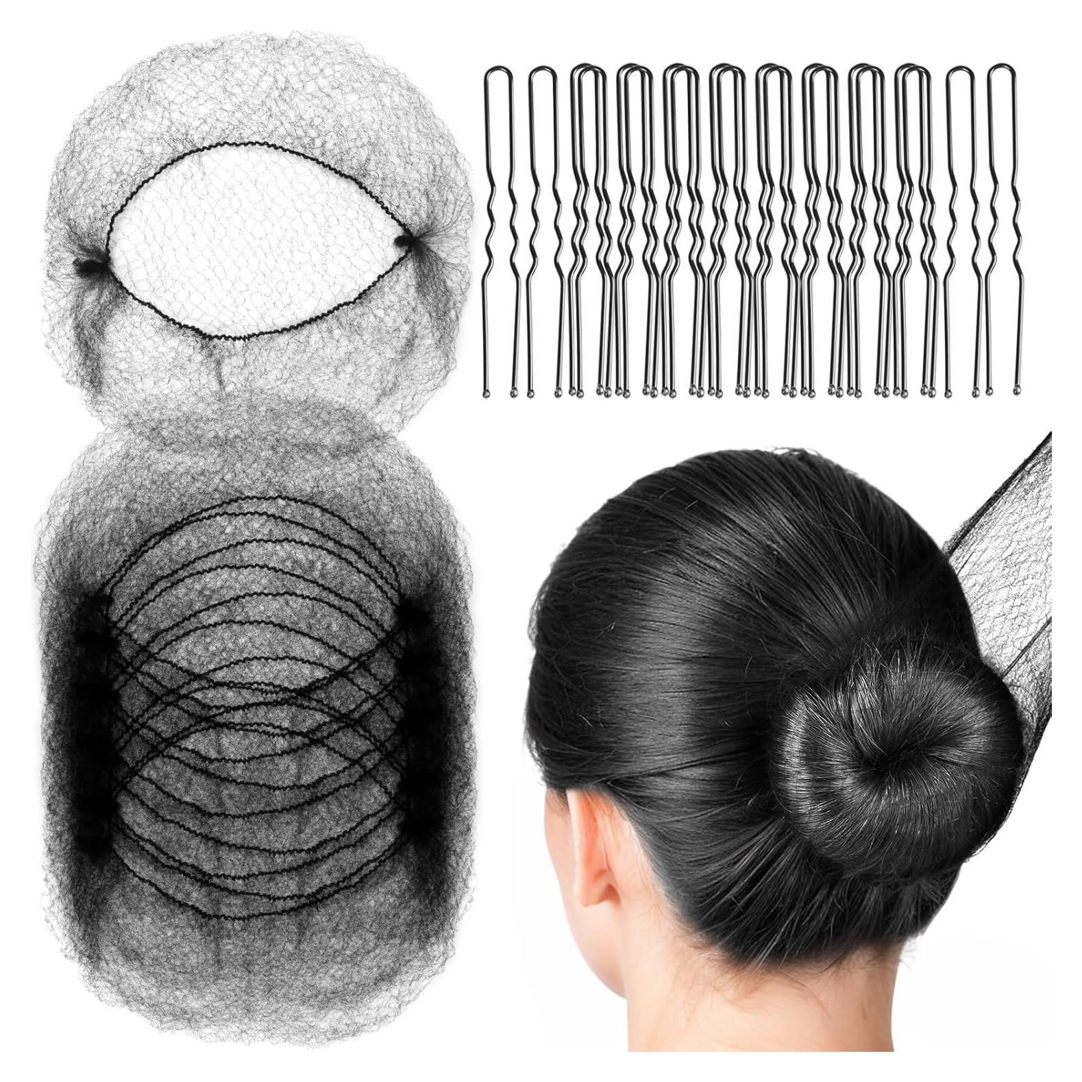 Juego de Redes para el Cabello FANDAMEI - 20 Unidades Invisibles y 40 Pasadores