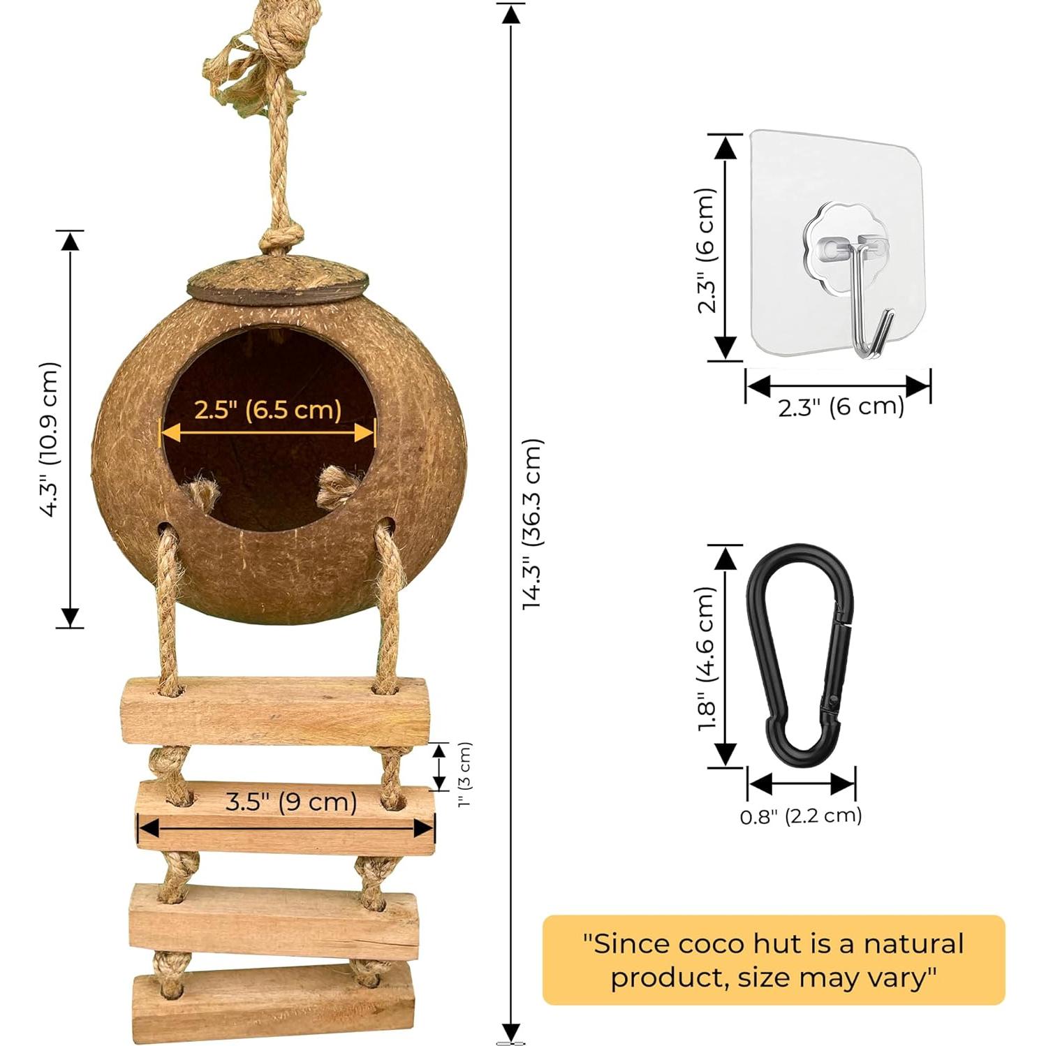 Cueva de Coco Favozio para Cangrejo Ermitaño y Mascotas Pequeñas