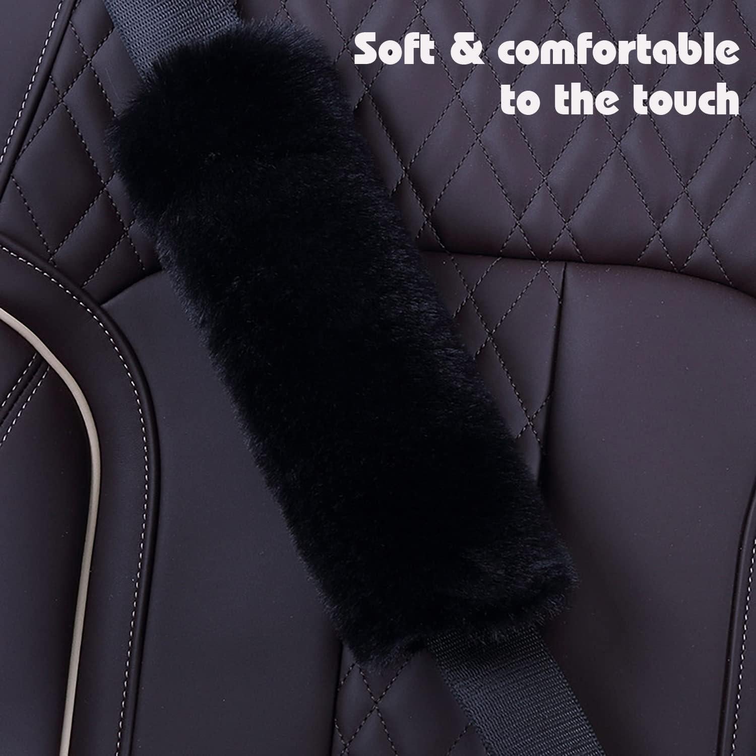 Conjunto de Accesorios de Coche YUNXNYC 8 Piezas Esponjoso Negro