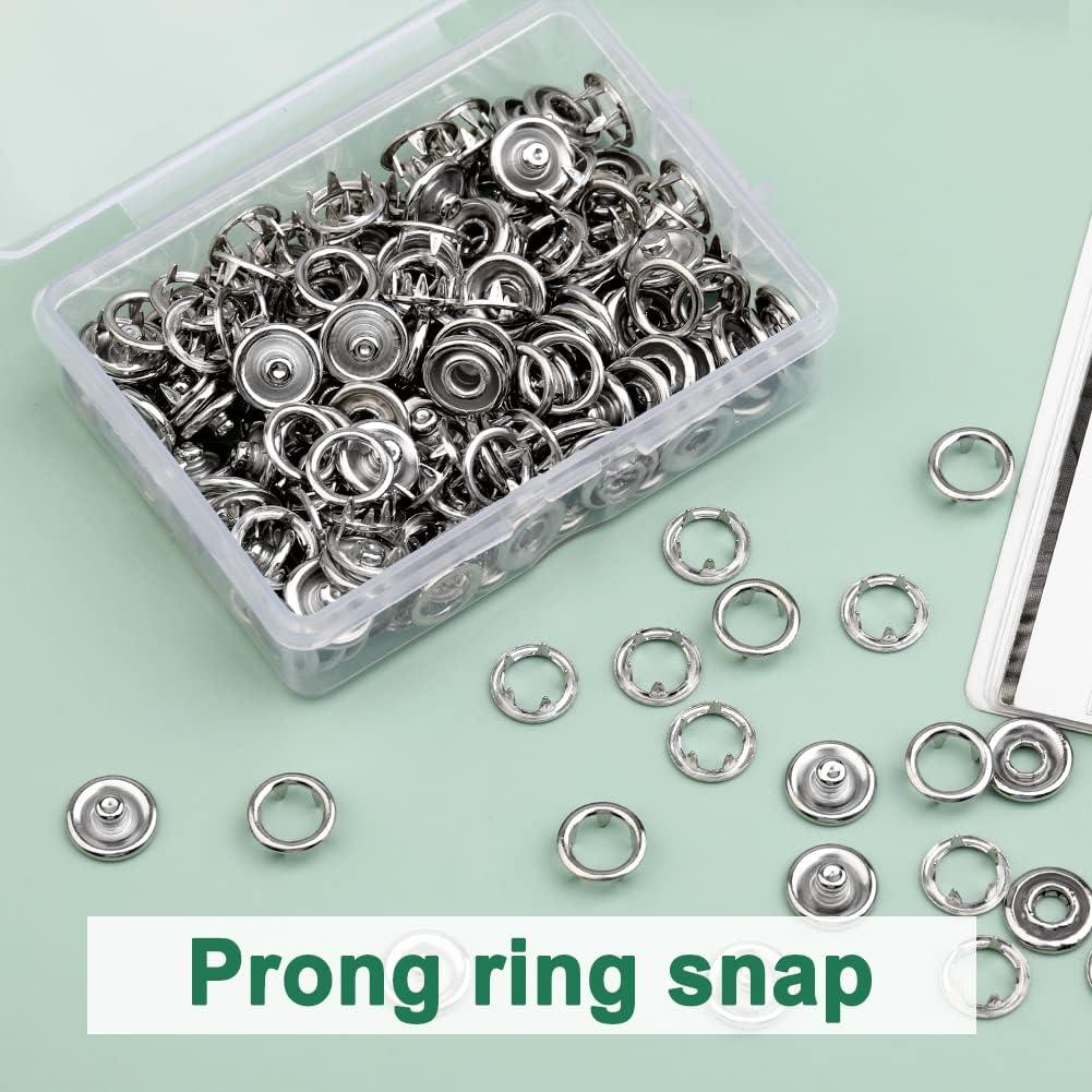 Kit de 50 Botones a Presión TLKKUE 9.5mm Metal Plateado