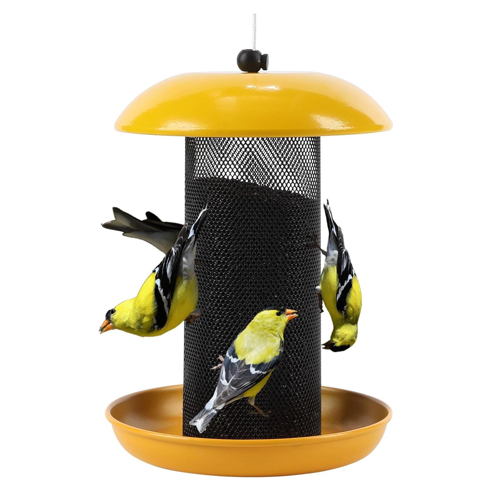 Comedero para Jilgueros Meleave 1.13 kg Metal Amarillo