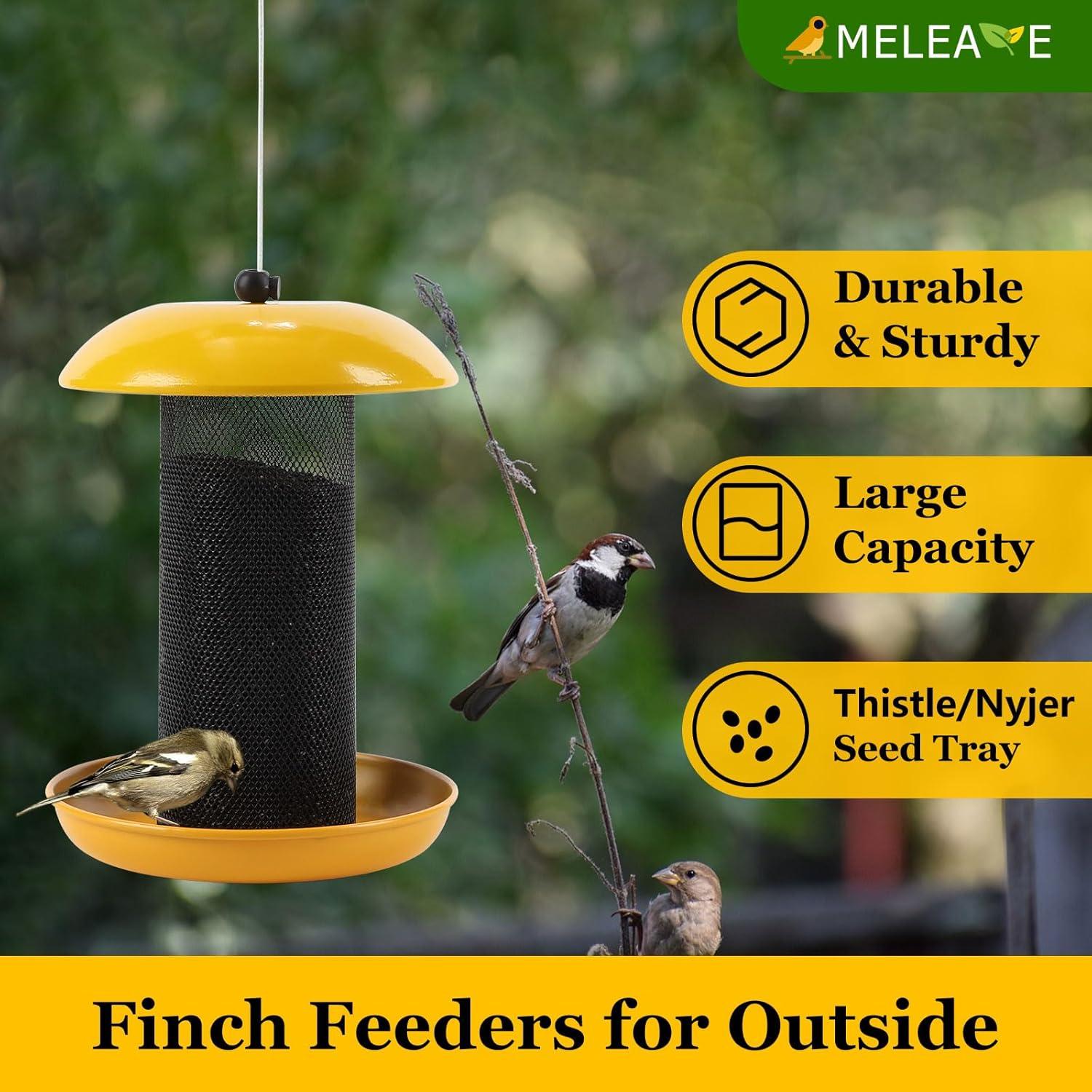 Comedero para Jilgueros Meleave 1.13 kg Metal Amarillo