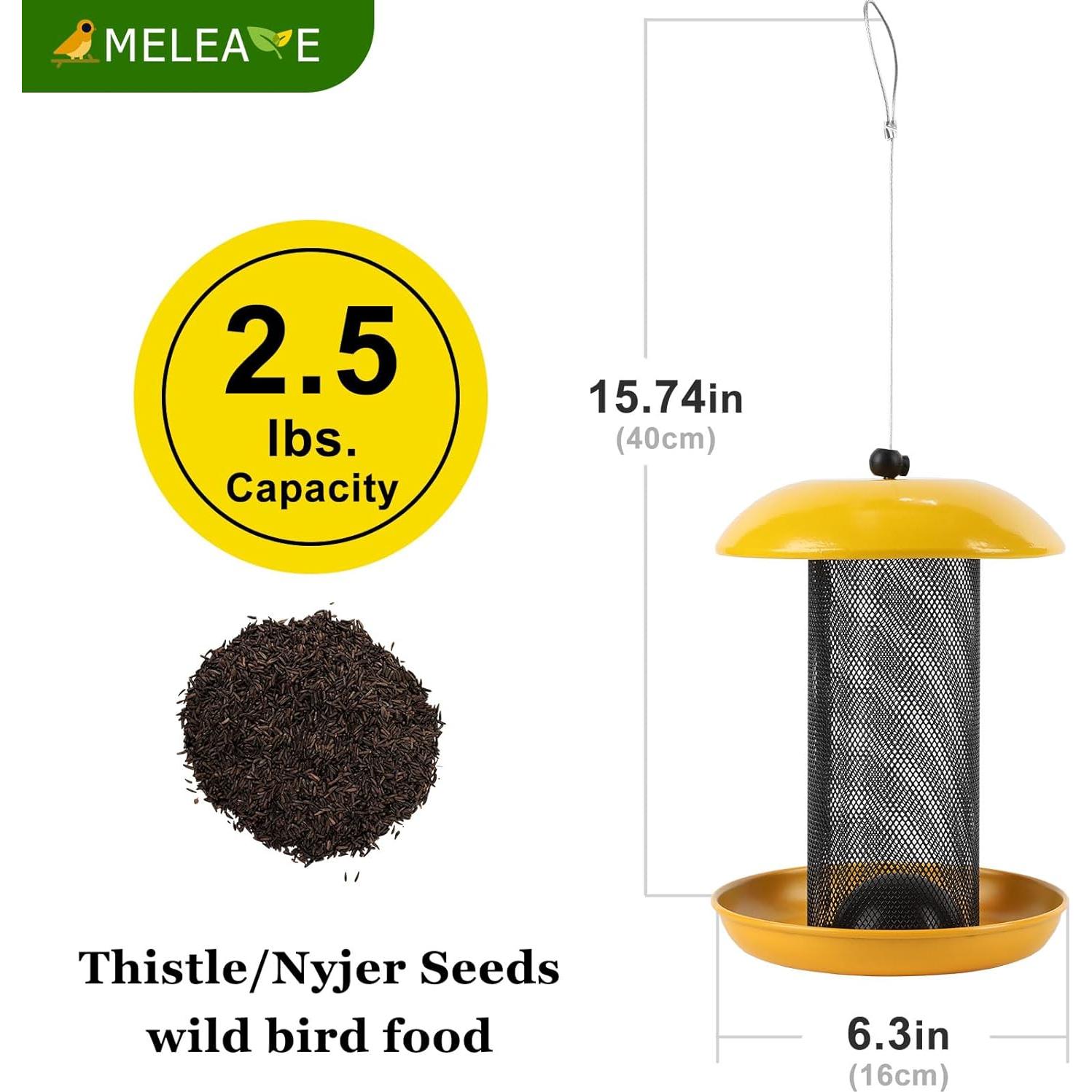 Comedero para Jilgueros Meleave 1.13 kg Metal Amarillo