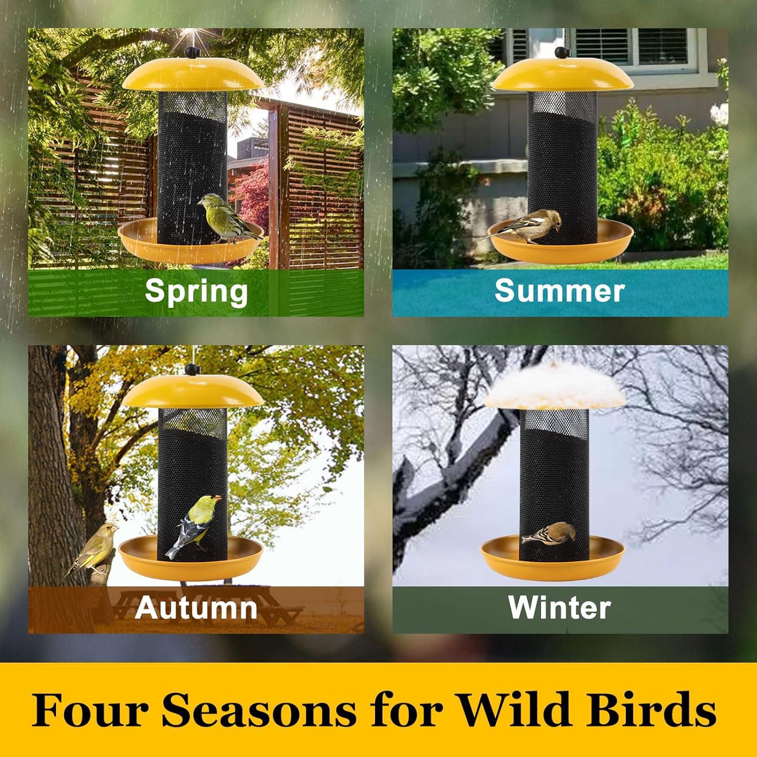 Comedero para Jilgueros Meleave 1.13 kg Metal Amarillo