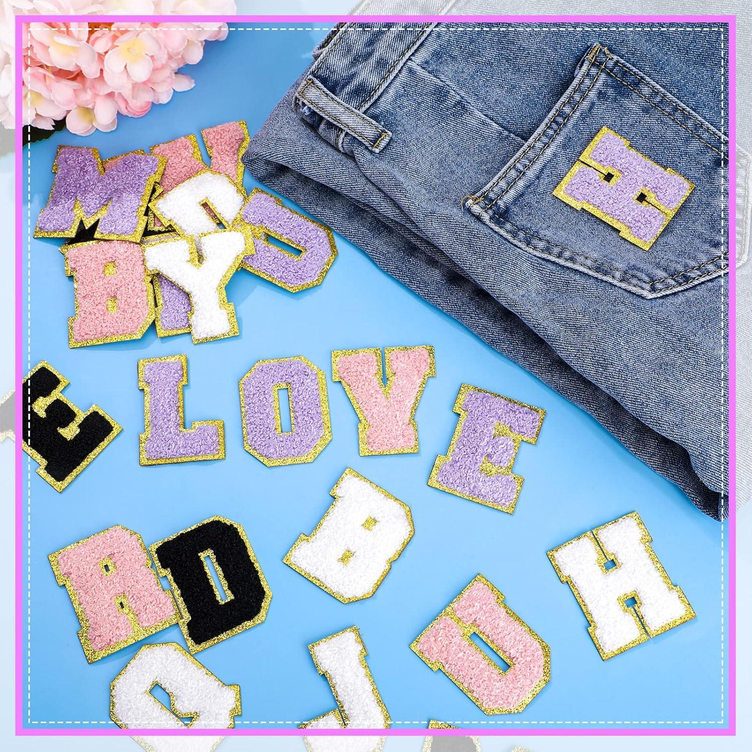 Parches de Letra Chenille Jutom 104 Pcs Autoadhesivos