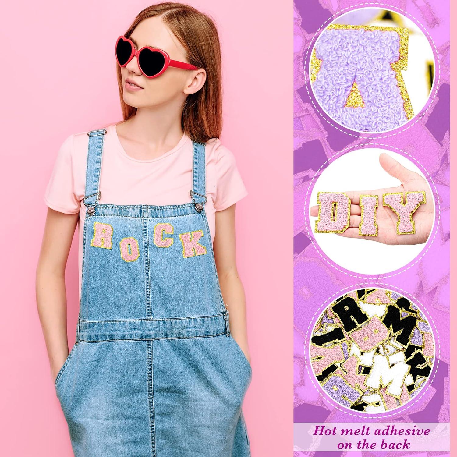 Parches de Letra Chenille Jutom 104 Pcs Autoadhesivos