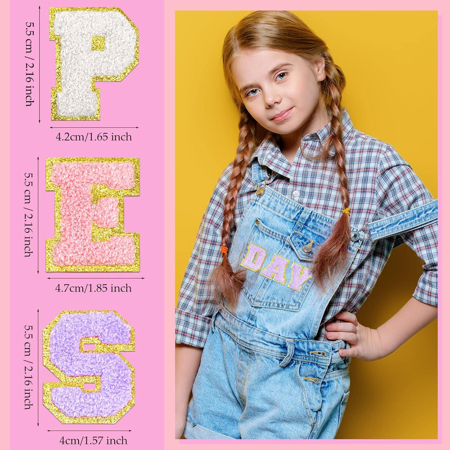 Parches de Letra Chenille Jutom 104 Pcs Autoadhesivos