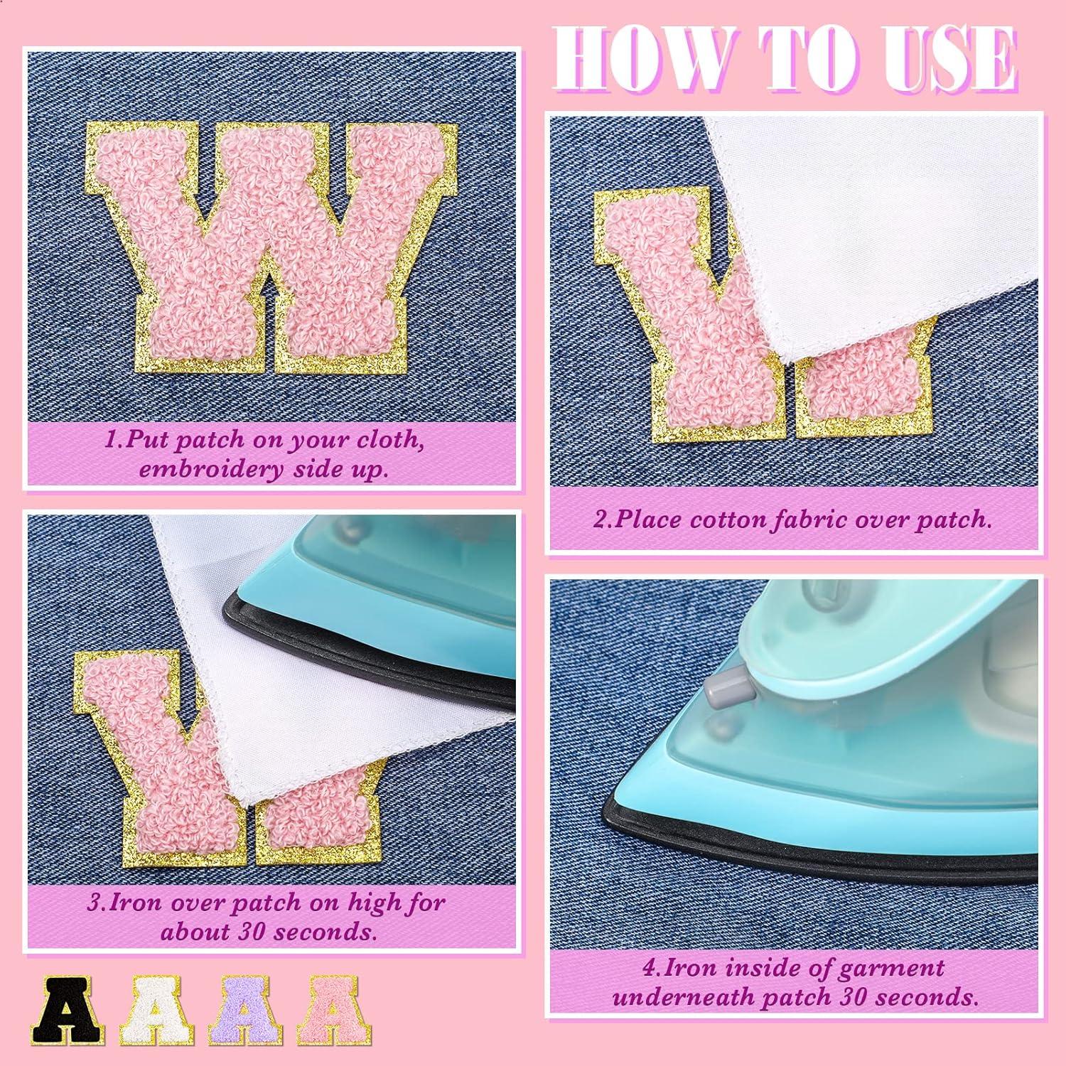 Parches de Letra Chenille Jutom 104 Pcs Autoadhesivos