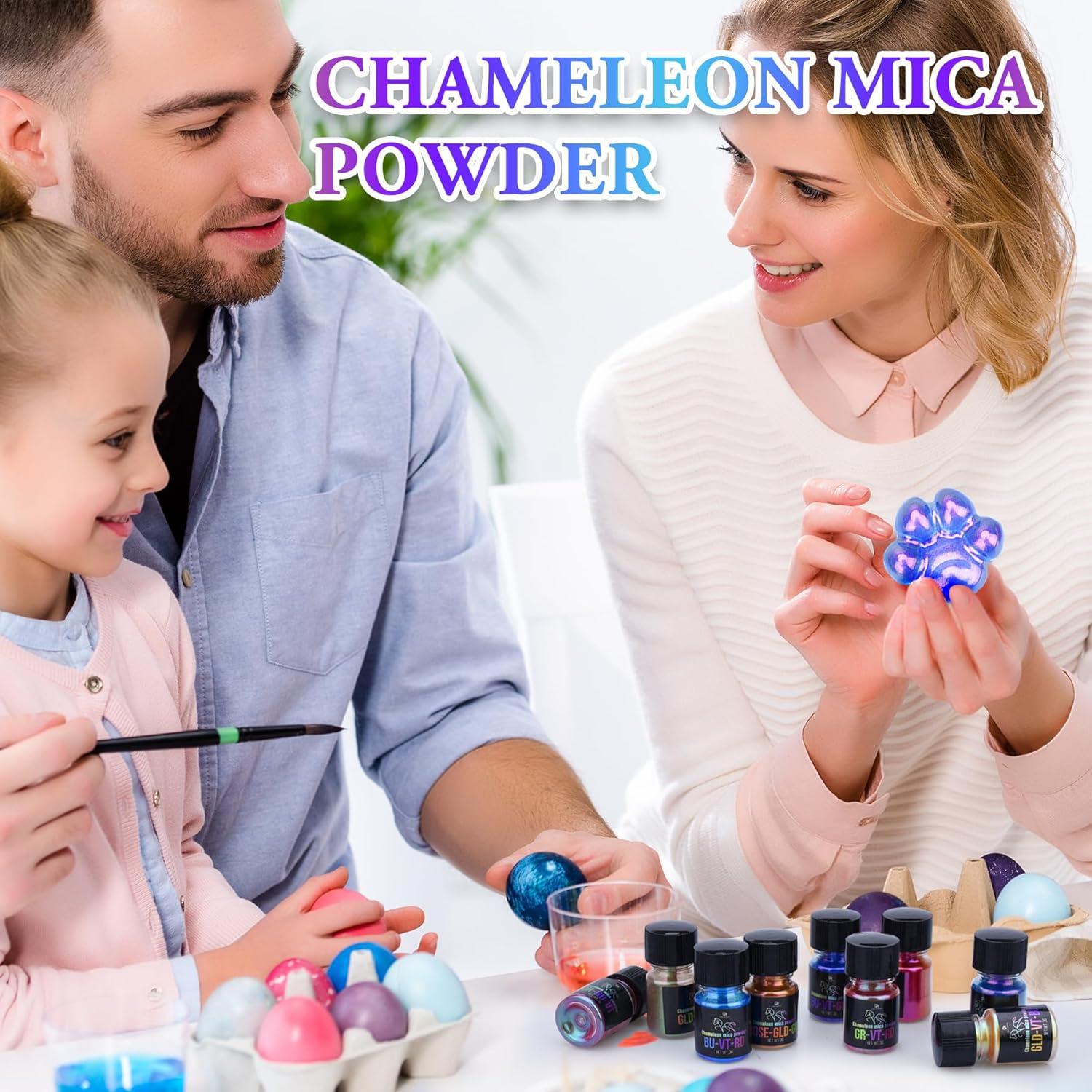 Polvo de Mica Camaleón DecorRom - 5 Frascos 15g Azul