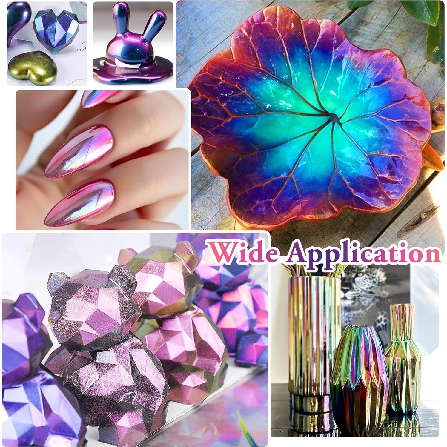 Polvo de Mica Camaleón DecorRom - 5 Frascos 15g Azul