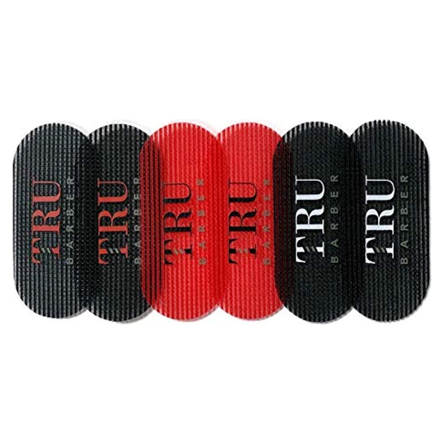 Banda de Sujeción para Cabello TRU BARBER 6 Pcs - Negro/Rojo