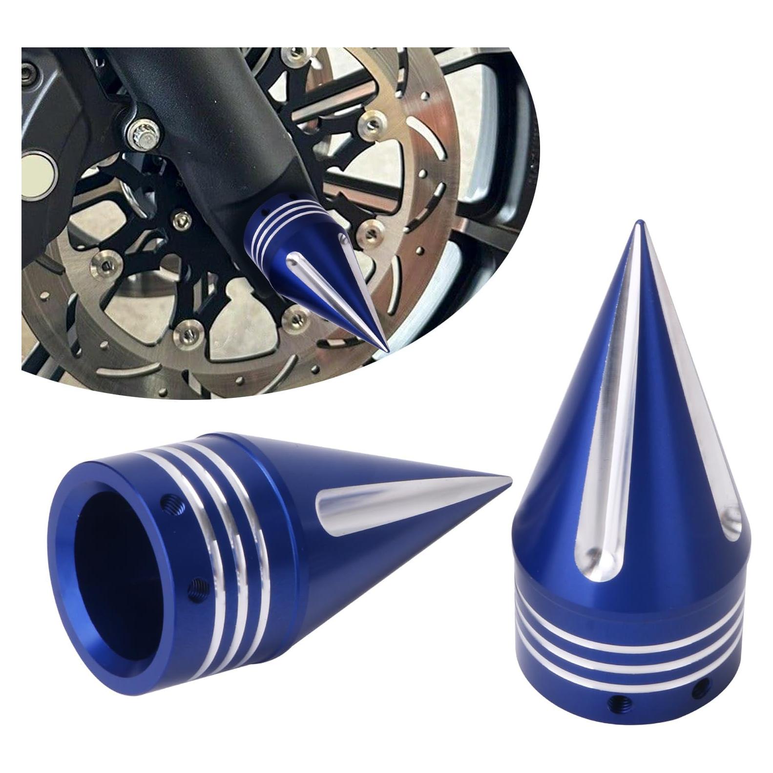 Cubiertas de Tuerca de Eje Delantero TDZ Azul 9.14 cm para Harley