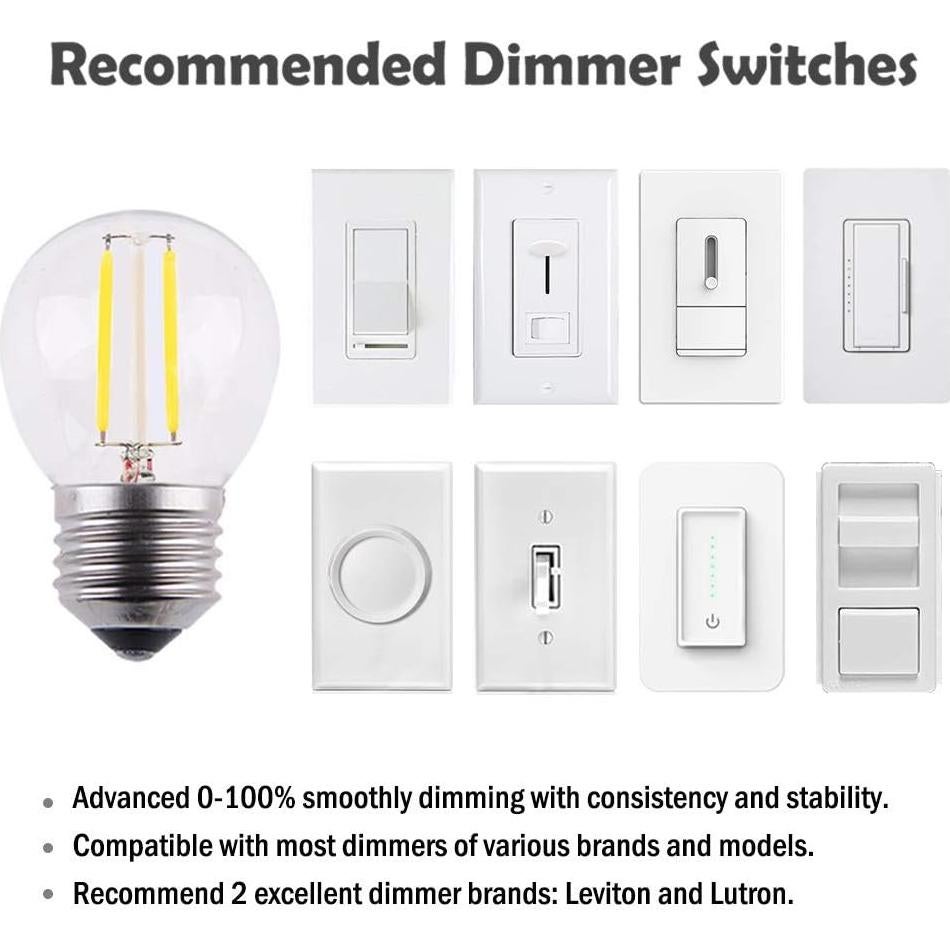 Bombilla LED Globo Regulable Opalray A15 2W 200lm 2700K Paquete de 2