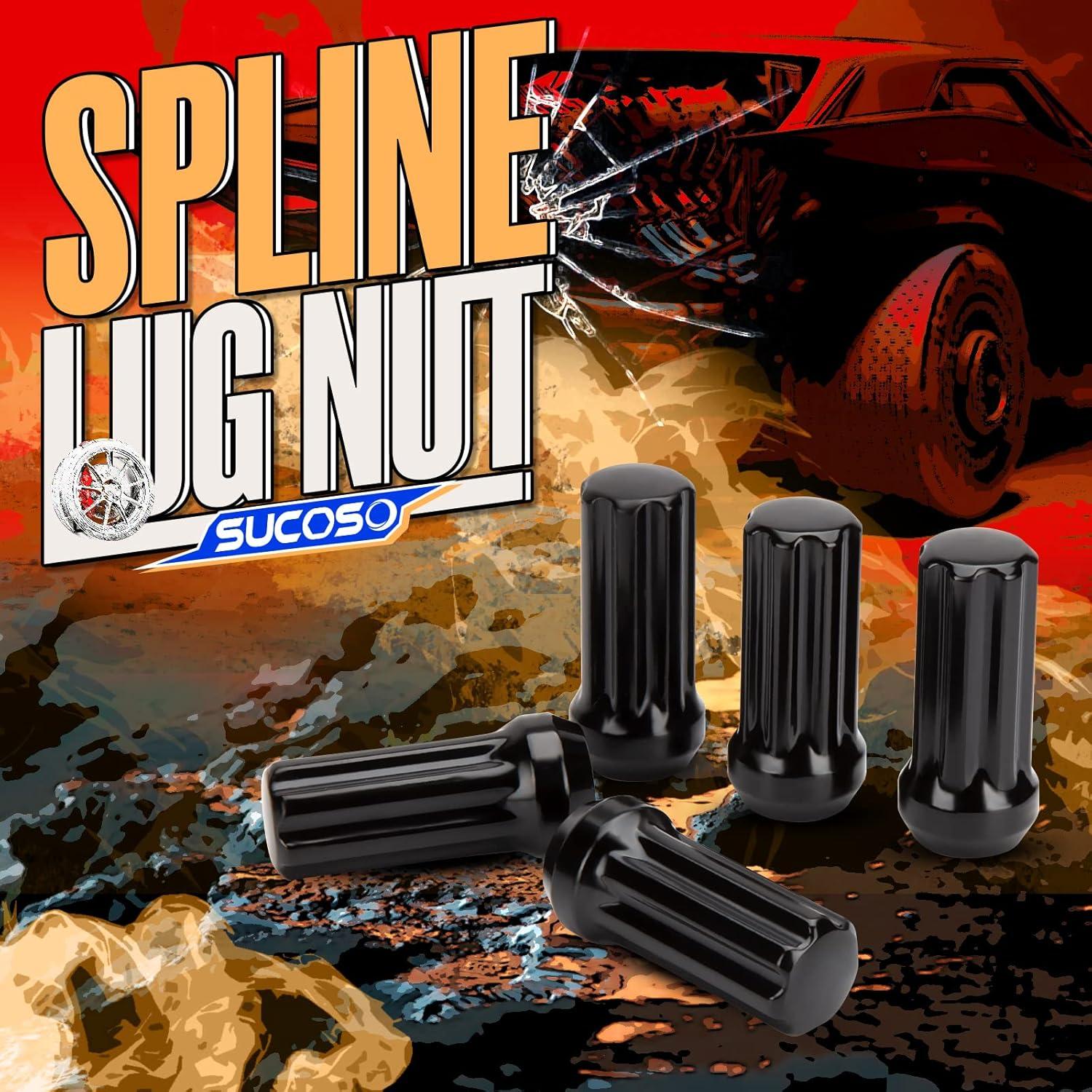 Tuercas de Rueda M14x1.5 SUCOSO 32 Piezas Negro 50mm