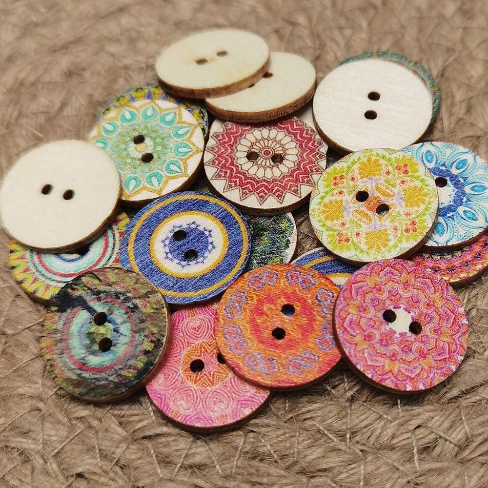 Botones de Madera Chenkou Craft 30pcs 40mm Multicolor