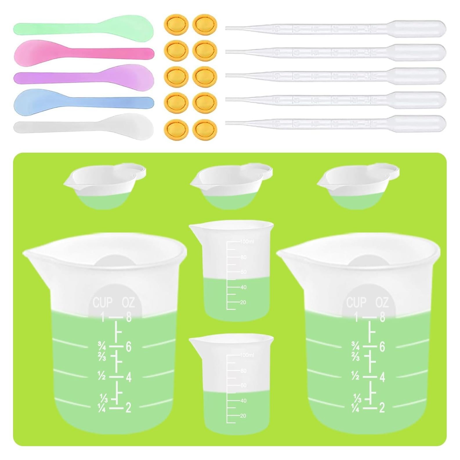 Kit de Tazas de Medición de Silicona Sjubaopen 250ml y 100ml