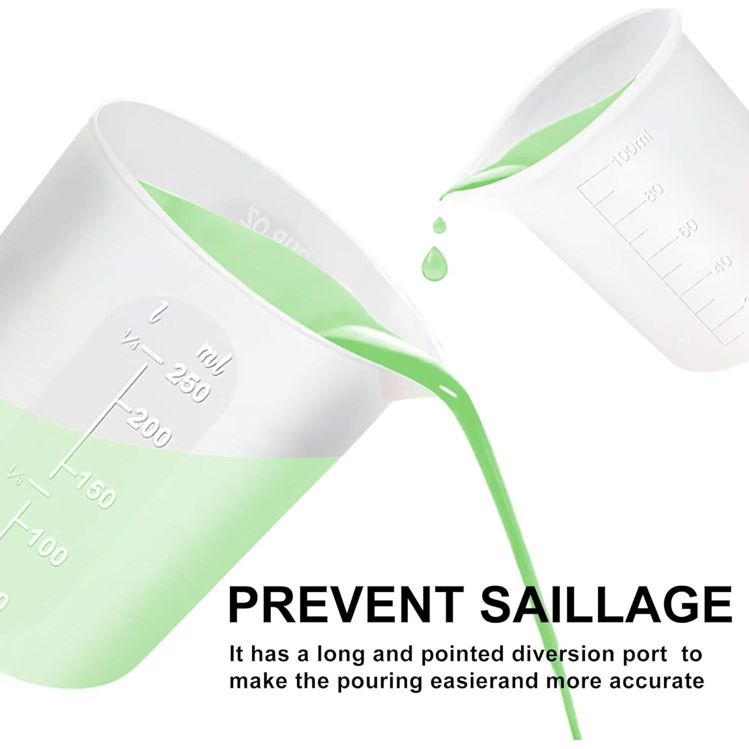 Kit de Tazas de Medición de Silicona Sjubaopen 250ml y 100ml