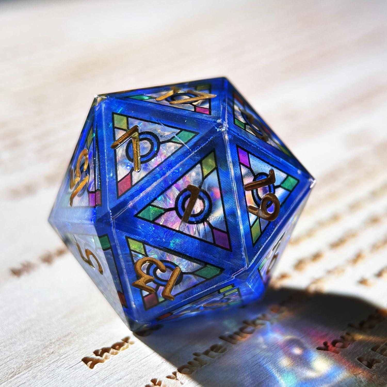 Juego de Dados de Resina HAOMEJA 7pcs Efecto Vidrio Templado