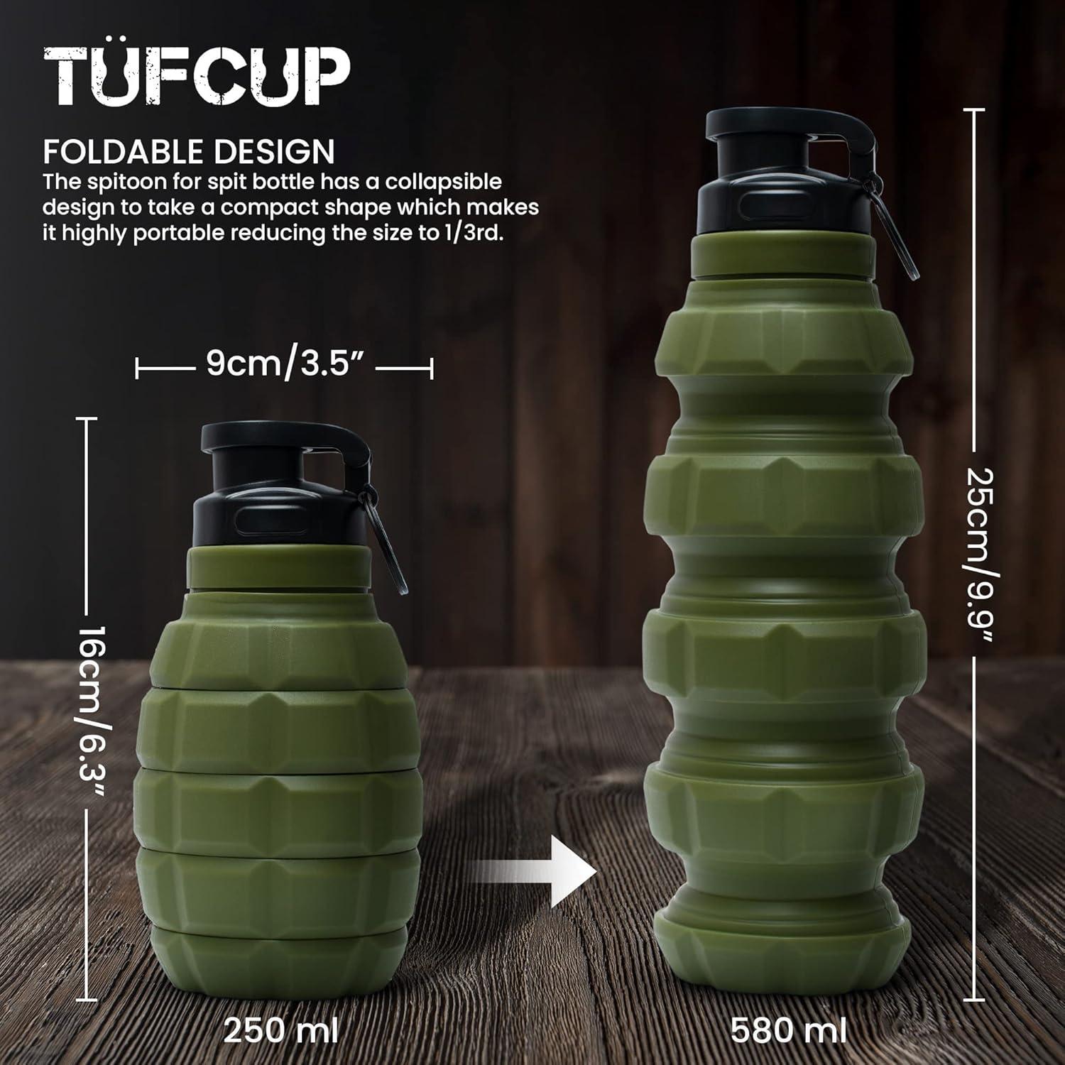 Taza Escupidera TUFCUP Verde Militar Plegable a Prueba de Fugas