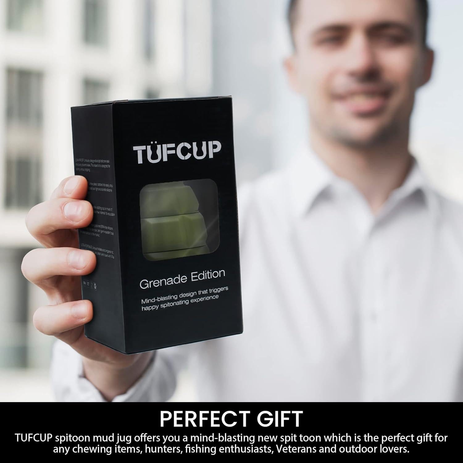 Taza Escupidera TUFCUP Verde Militar Plegable a Prueba de Fugas