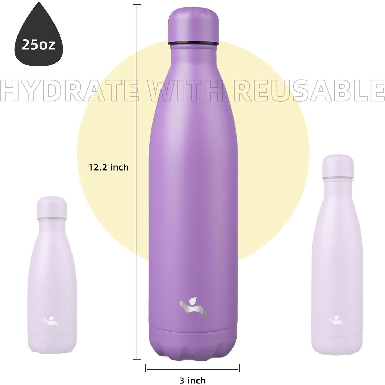 Botella de Agua Aislada Konokyo 739 ml Doble Pared Lavanda