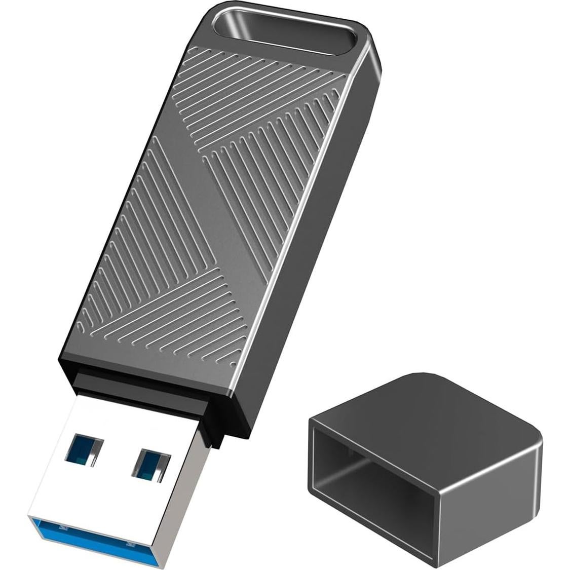 Unidad Flash USB 2.0 EASTBULL 16GB Metal Gris con Llavero