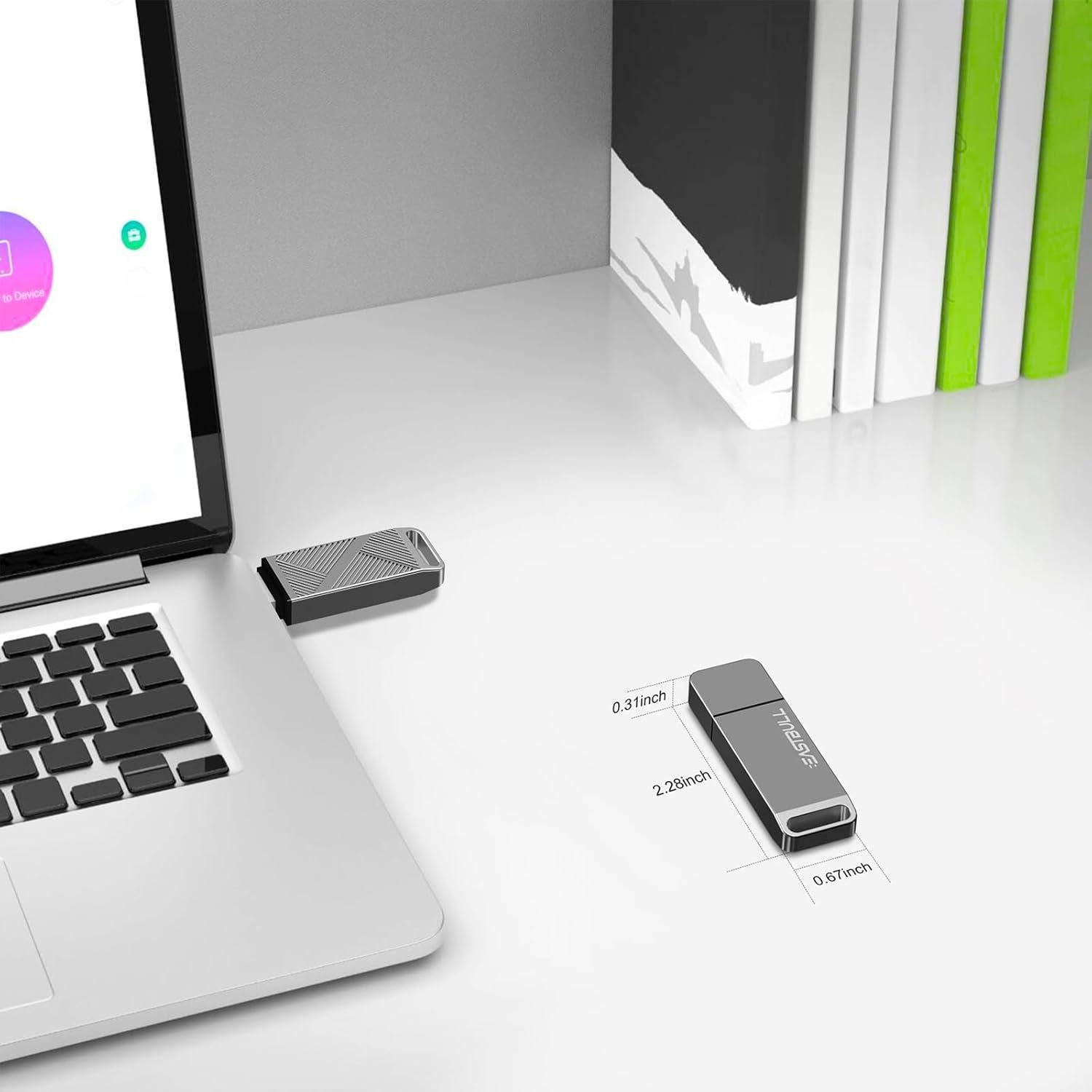 Unidad Flash USB 2.0 EASTBULL 16GB Metal Gris con Llavero