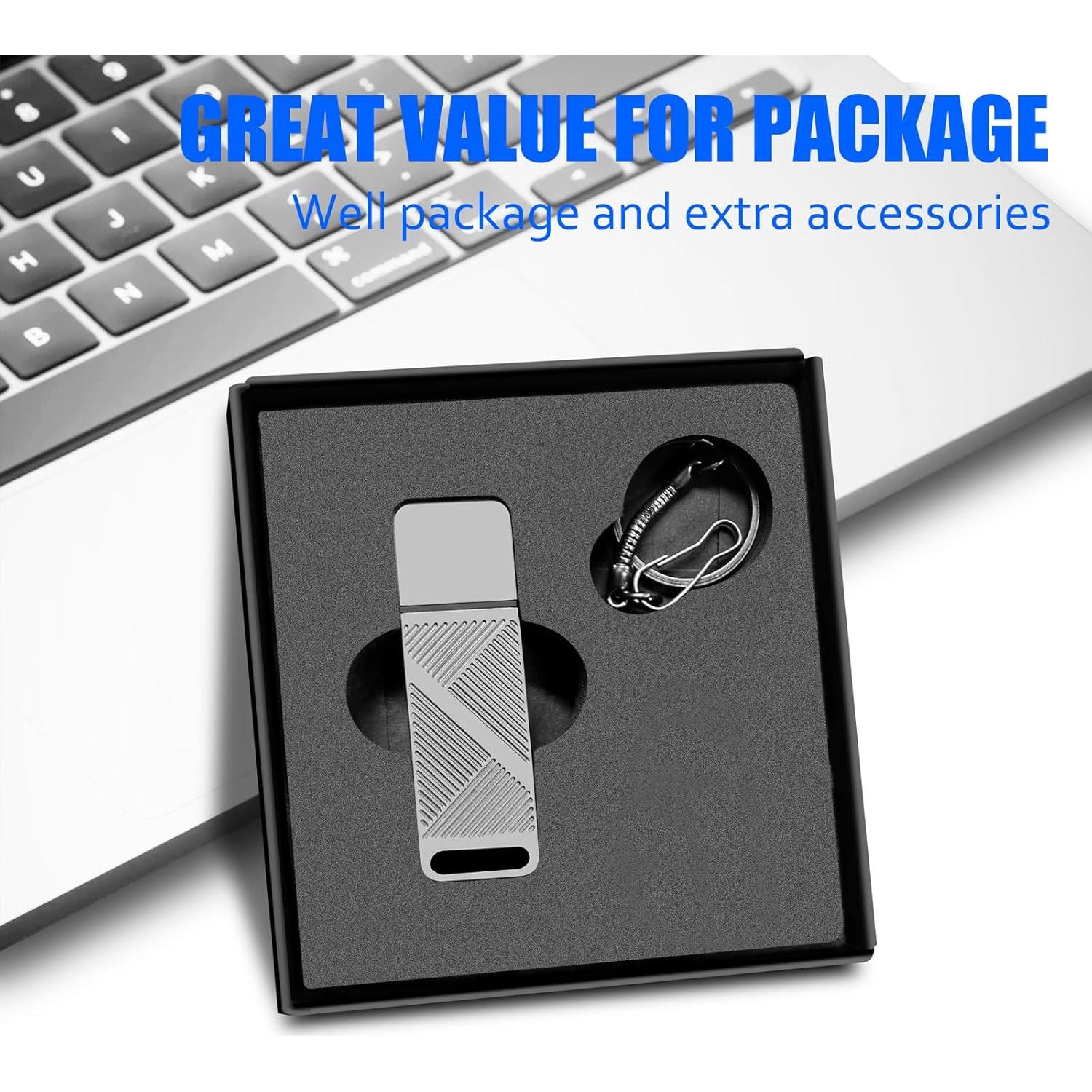 Unidad Flash USB 2.0 EASTBULL 16GB Metal Gris con Llavero
