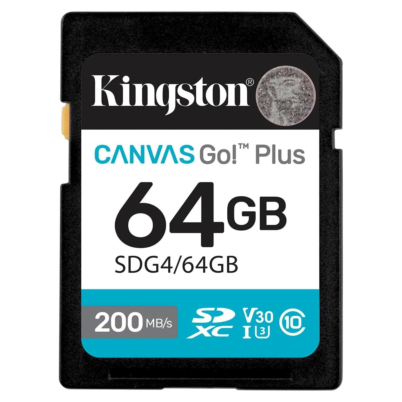 Tarjeta SD Kingston Canvas Go Plus 64GB | 200MB/s | UHS-I U3 V30