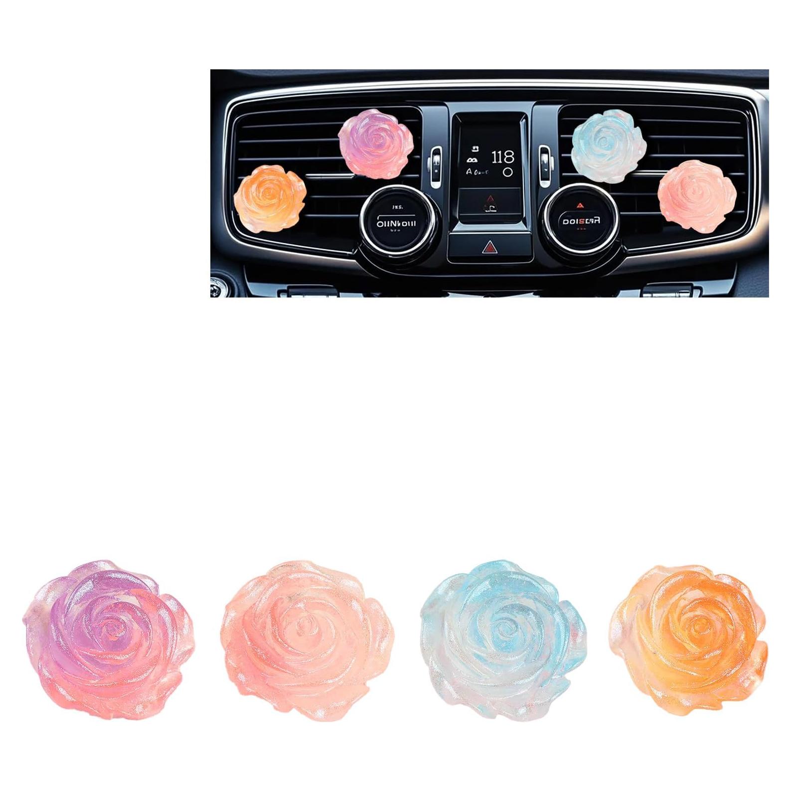 Clip de Ventilación de Aire Rosa Cinpudo - 4 Piezas Brillantes