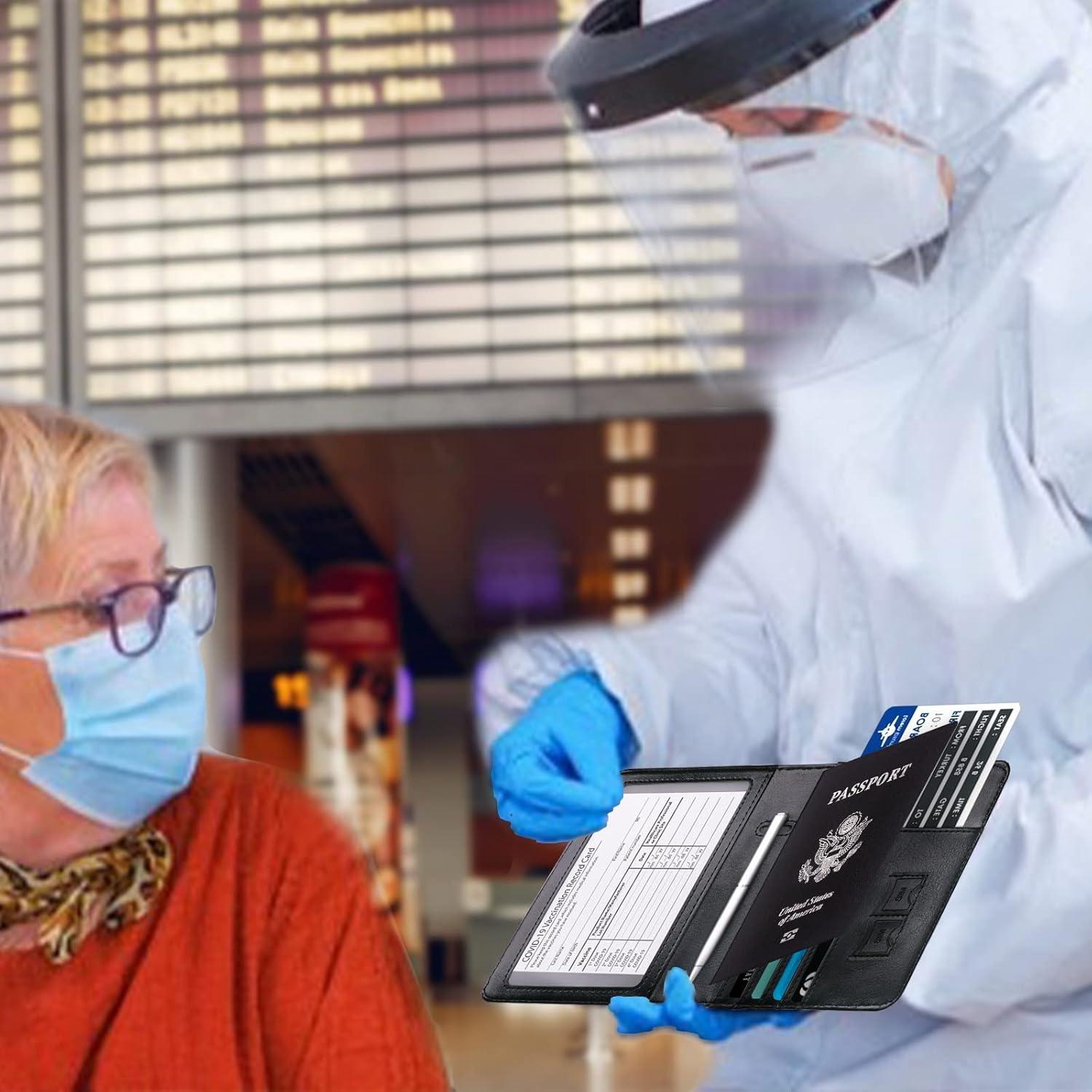 Cartera para Pasaporte WALNEW con Bloqueo RFID, Negro