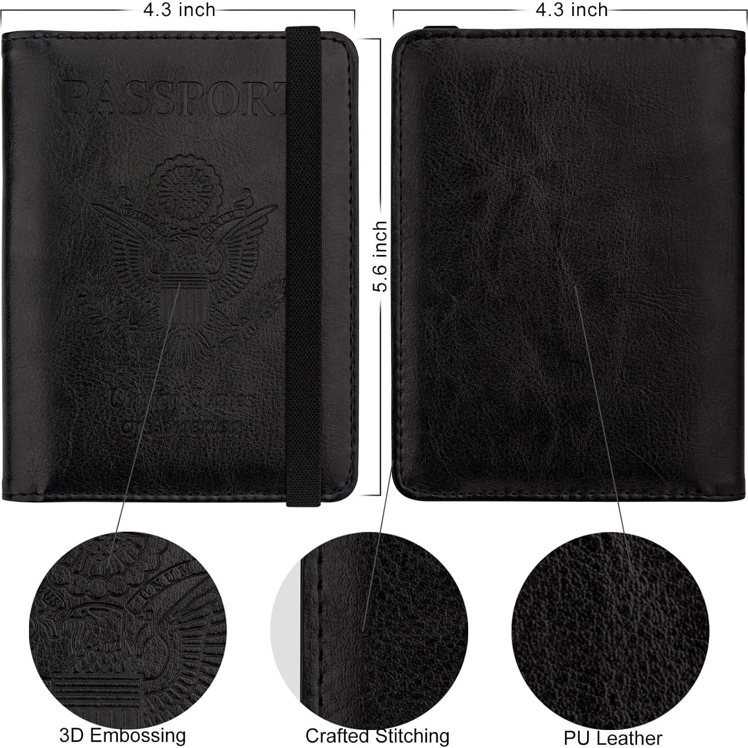 Cartera para Pasaporte WALNEW con Bloqueo RFID, Negro