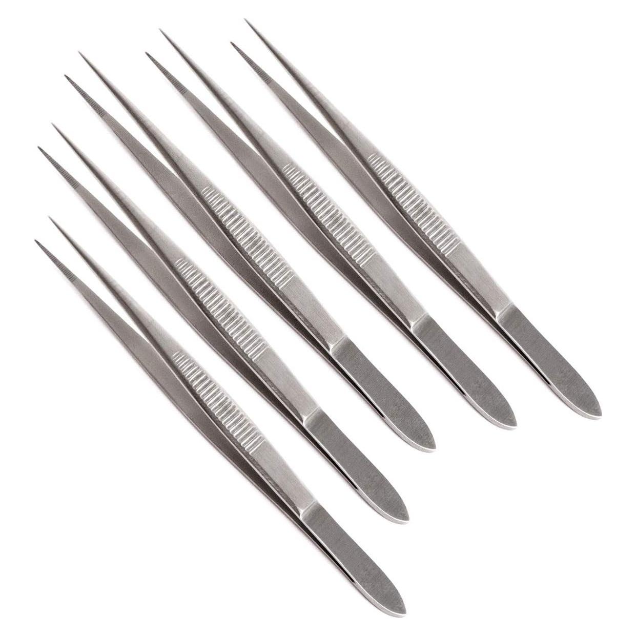 Juego de 5 Pinzas de Disección INSTRUMENTOS DE ALTA TECNOLOGÍA 8.9 cm