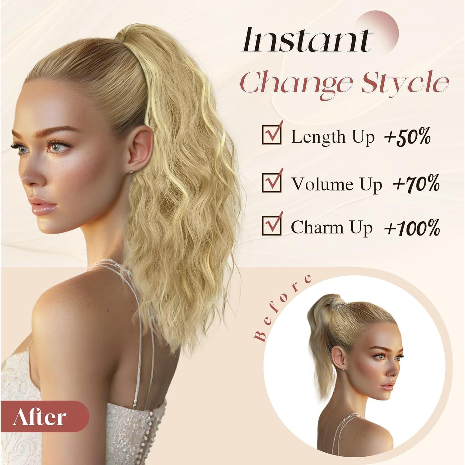 Extensión de Cola de Caballo Sofeiyan 40.64 cm Rizada Sintética