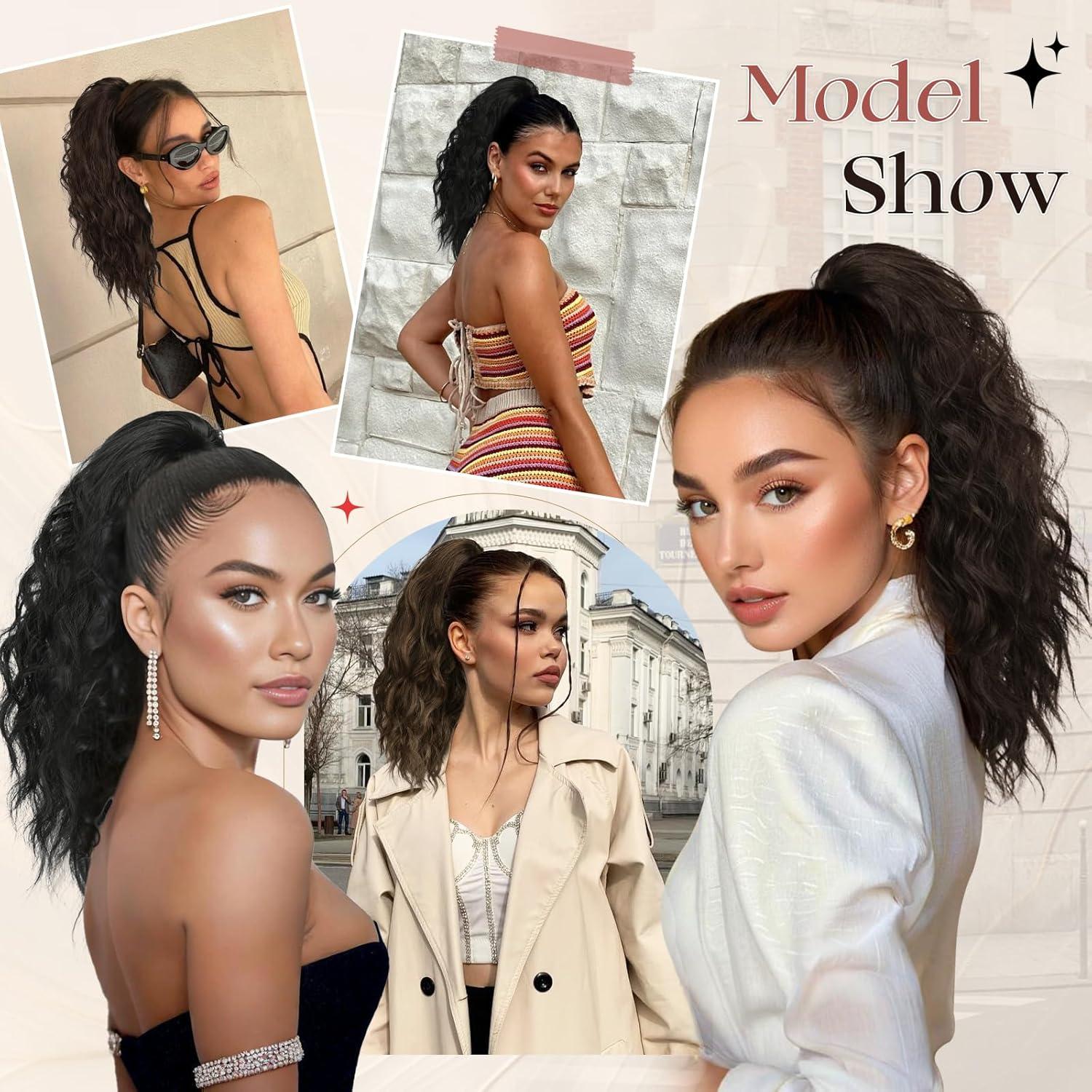 Extensión de Cola de Caballo Sofeiyan 40.64 cm Rizada Sintética