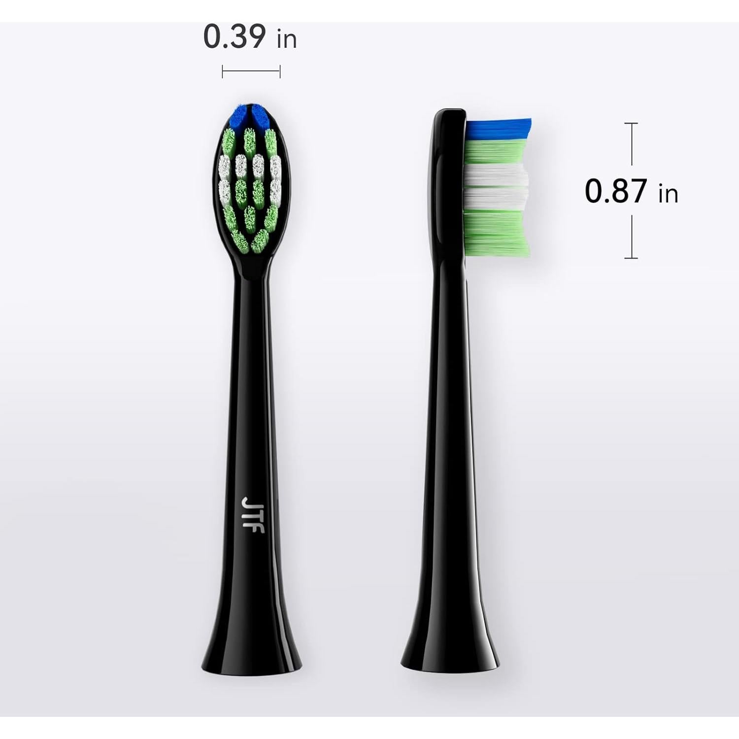 Cabezas de cepillo de dientes JTF Sonic P200, paquete de 3, negro