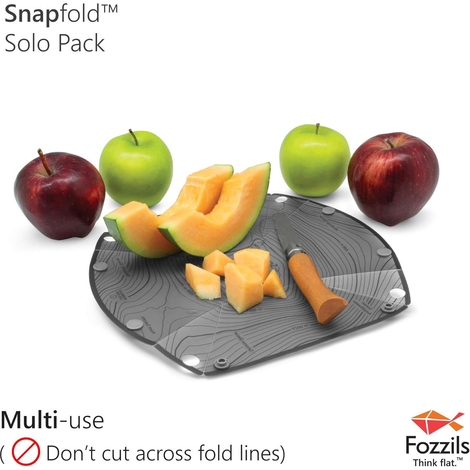 Fozzils Solo Pack - Taza, Cuenco y Plato Plegables Gris