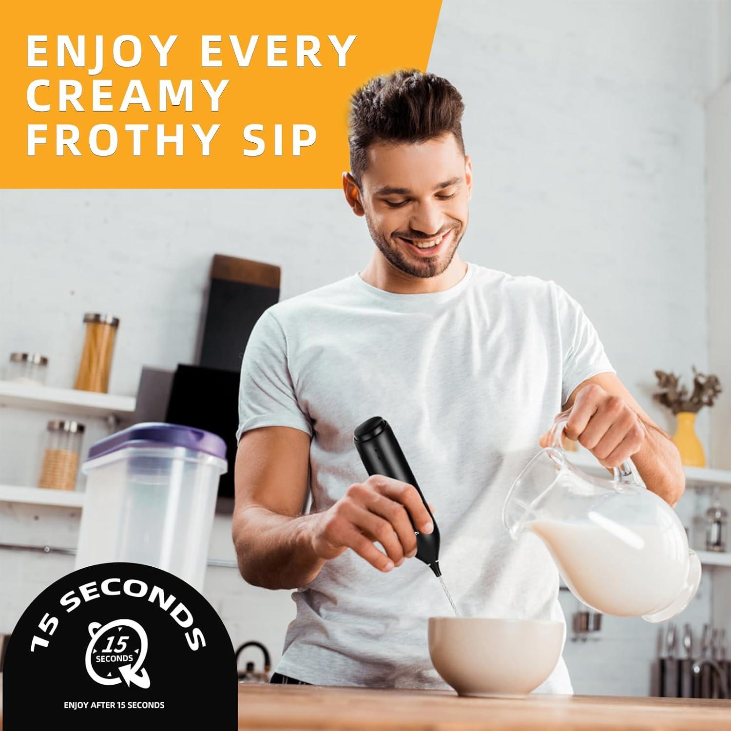 Espumador de Leche Eléctrico WINETELL-003 Recargable USB-C 300ml