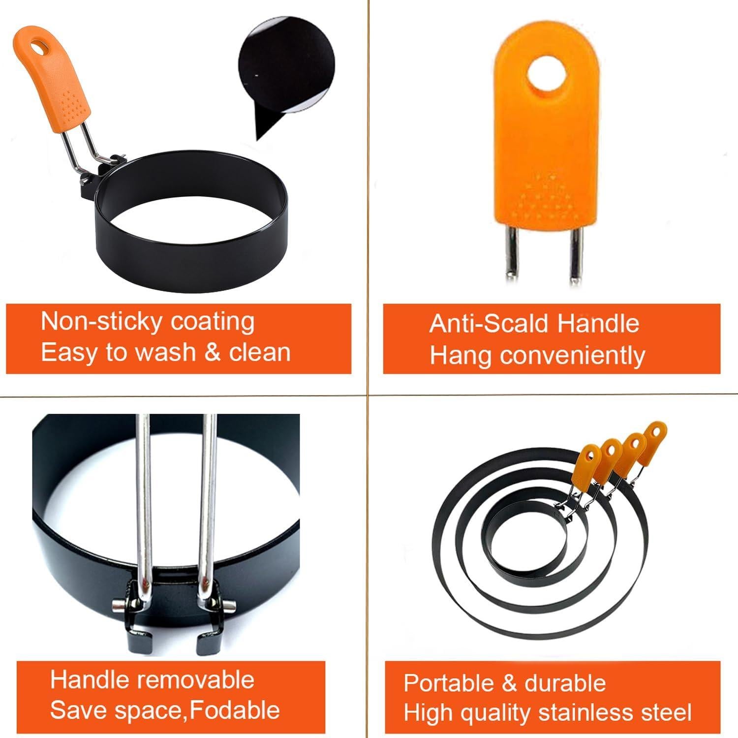 Anillos de Pancake 6" Acero Inoxidable WOWITIS - 2 Piezas