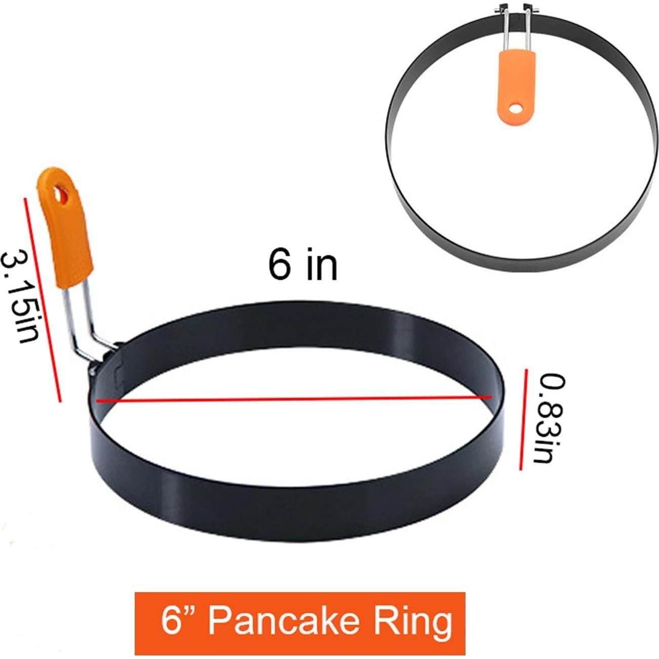 Anillos de Pancake 6" Acero Inoxidable WOWITIS - 2 Piezas