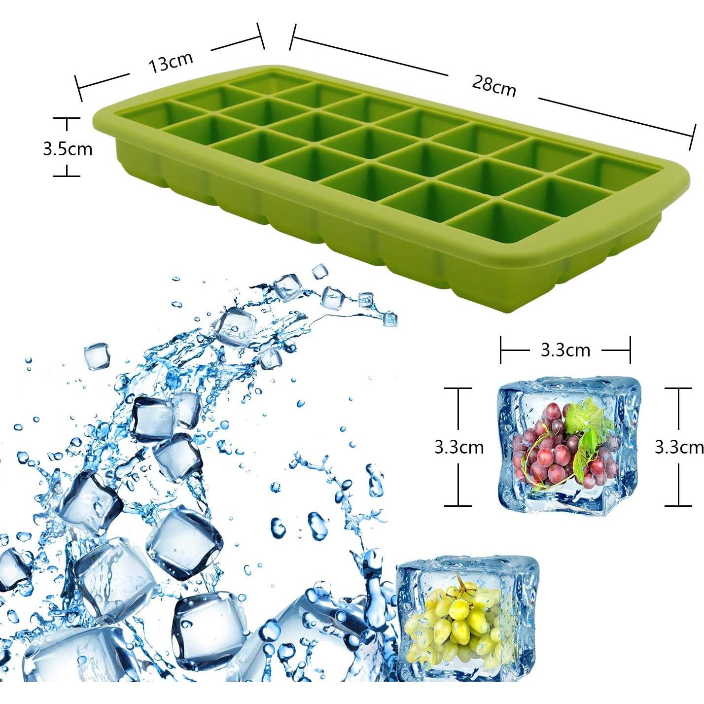 Bandejas de Hielo CREATESTAR 2 Pack Silicona Flexible 21 Cubos
