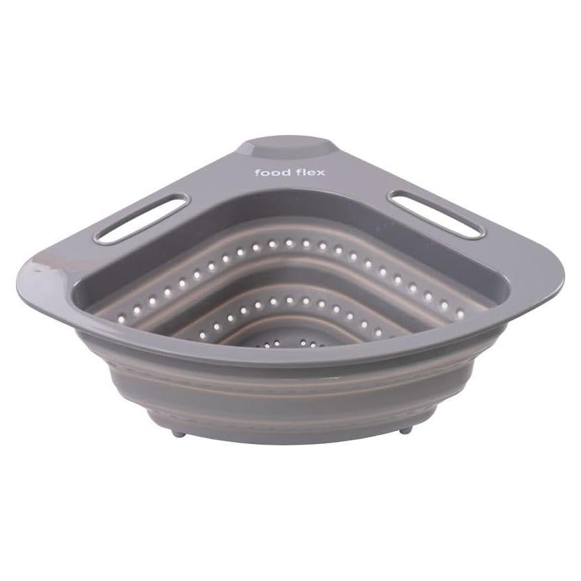 Colador Plegable Food Flex 3.3L para Fregadero Esquina Gris