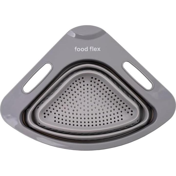 Colador Plegable Food Flex 3.3L para Fregadero Esquina Gris