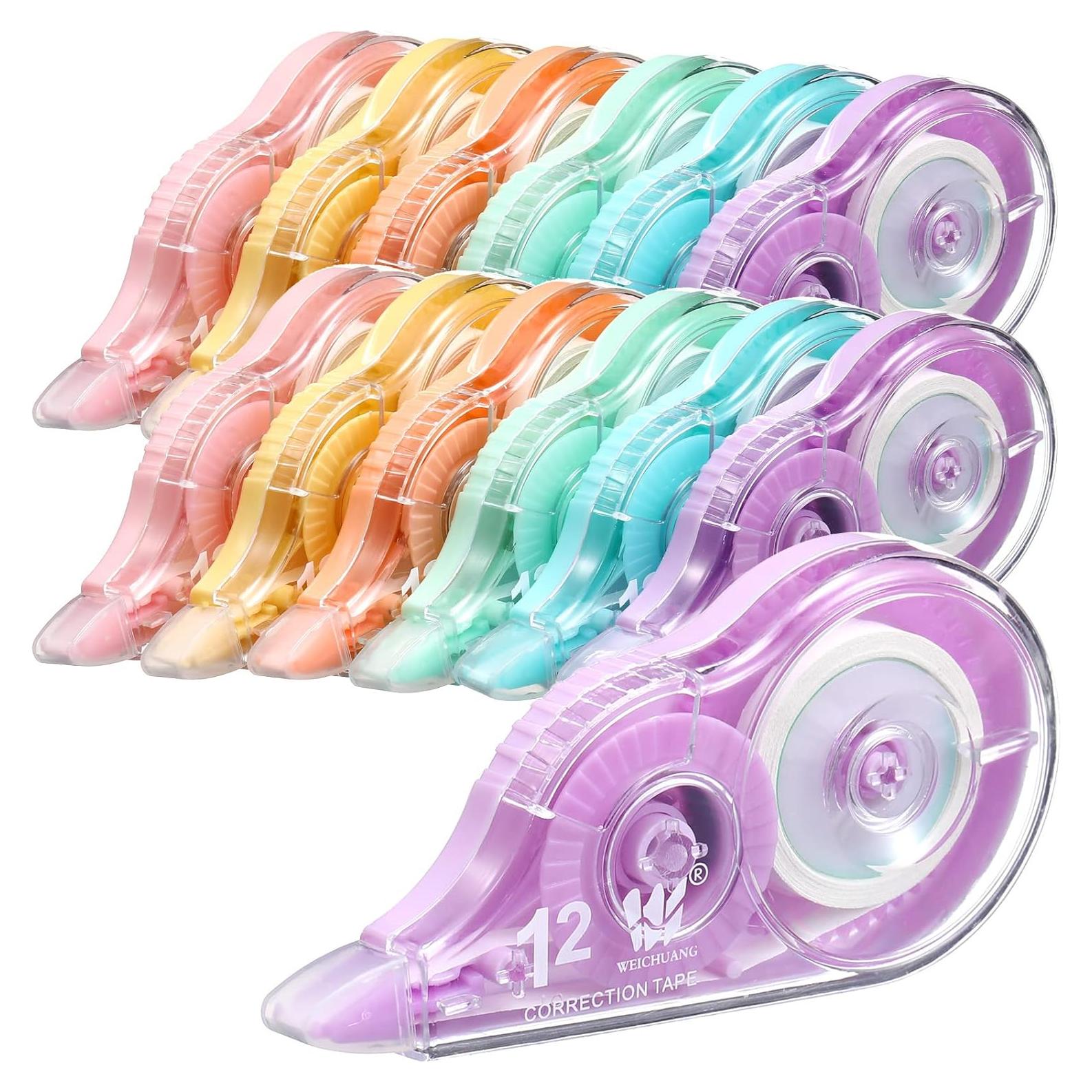 Cinta Correctora Yexiya 12 Pcs 12m x 5mm Color Arcoíris