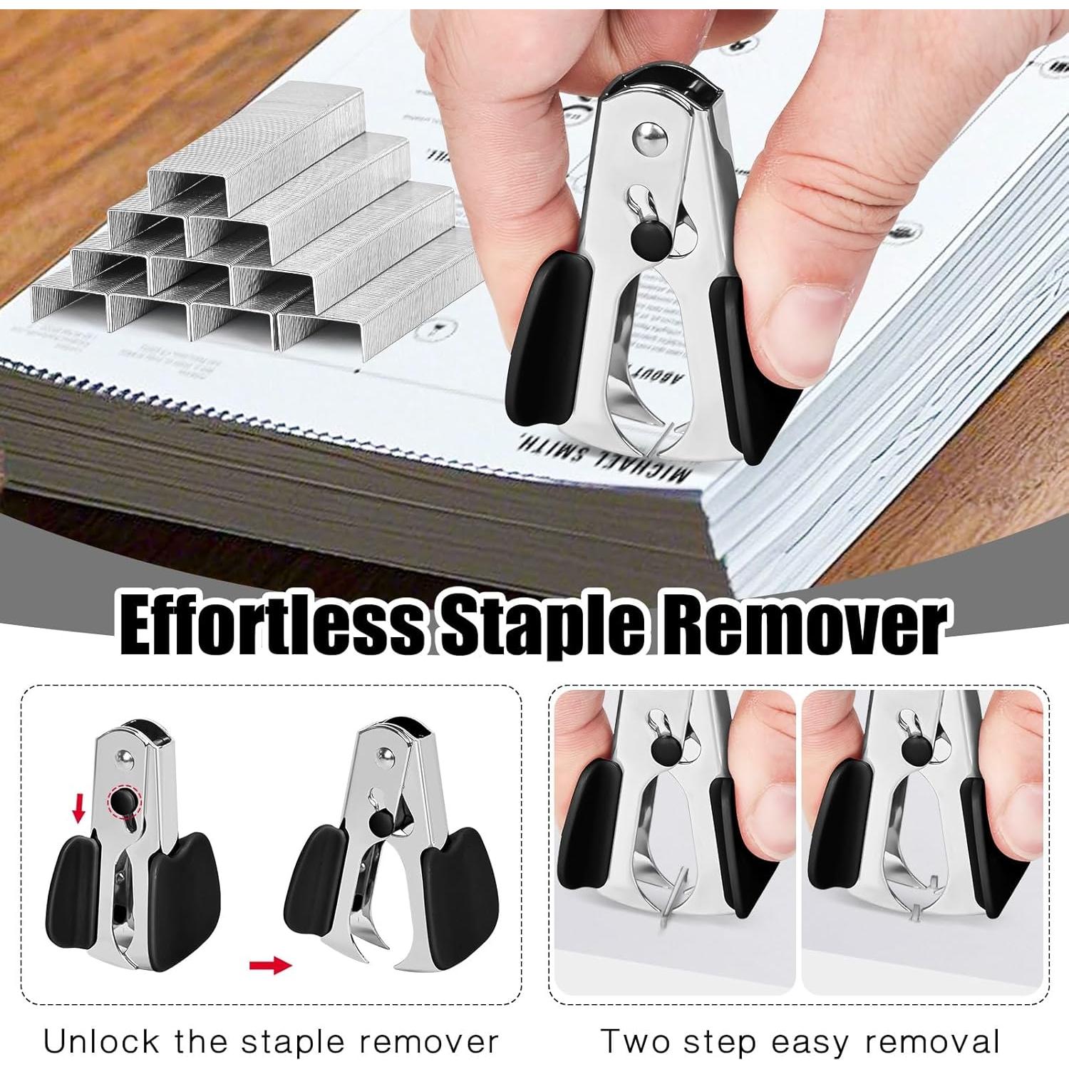 Engrapadora Muxdilu Negra 25 Hojas con 1000 Grapas y Quitagrapas