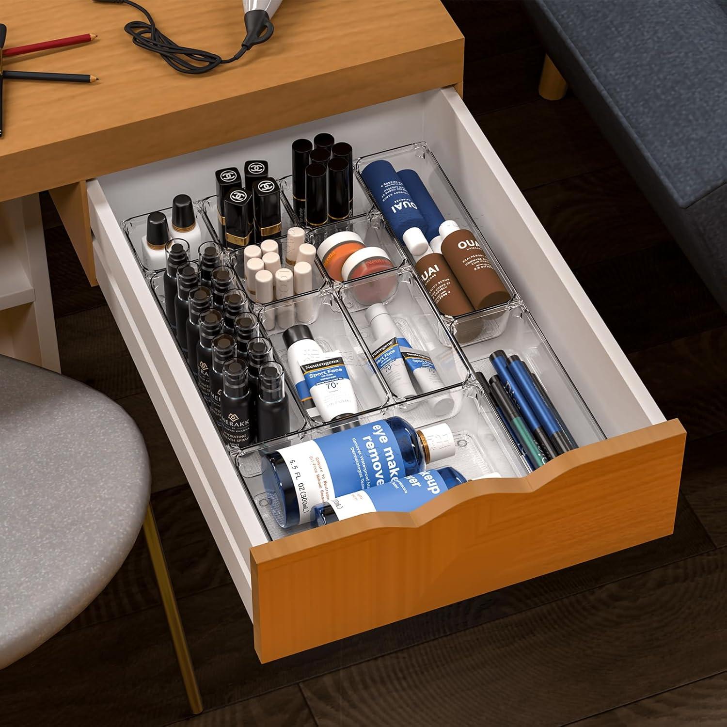 Juego de 7 Organizadores de Cajones SuoXing - Plástico Transparente