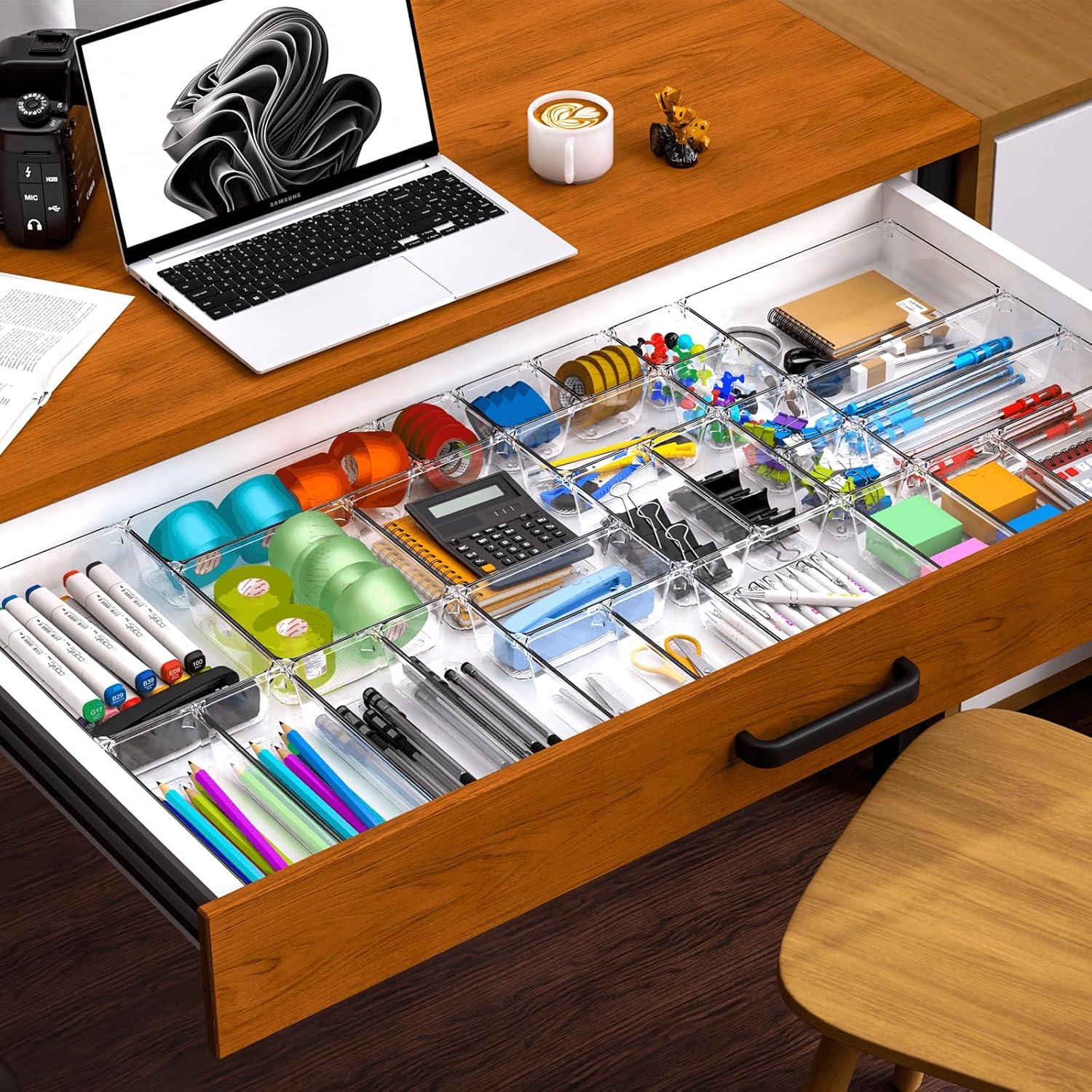 Juego de 7 Organizadores de Cajones SuoXing - Plástico Transparente