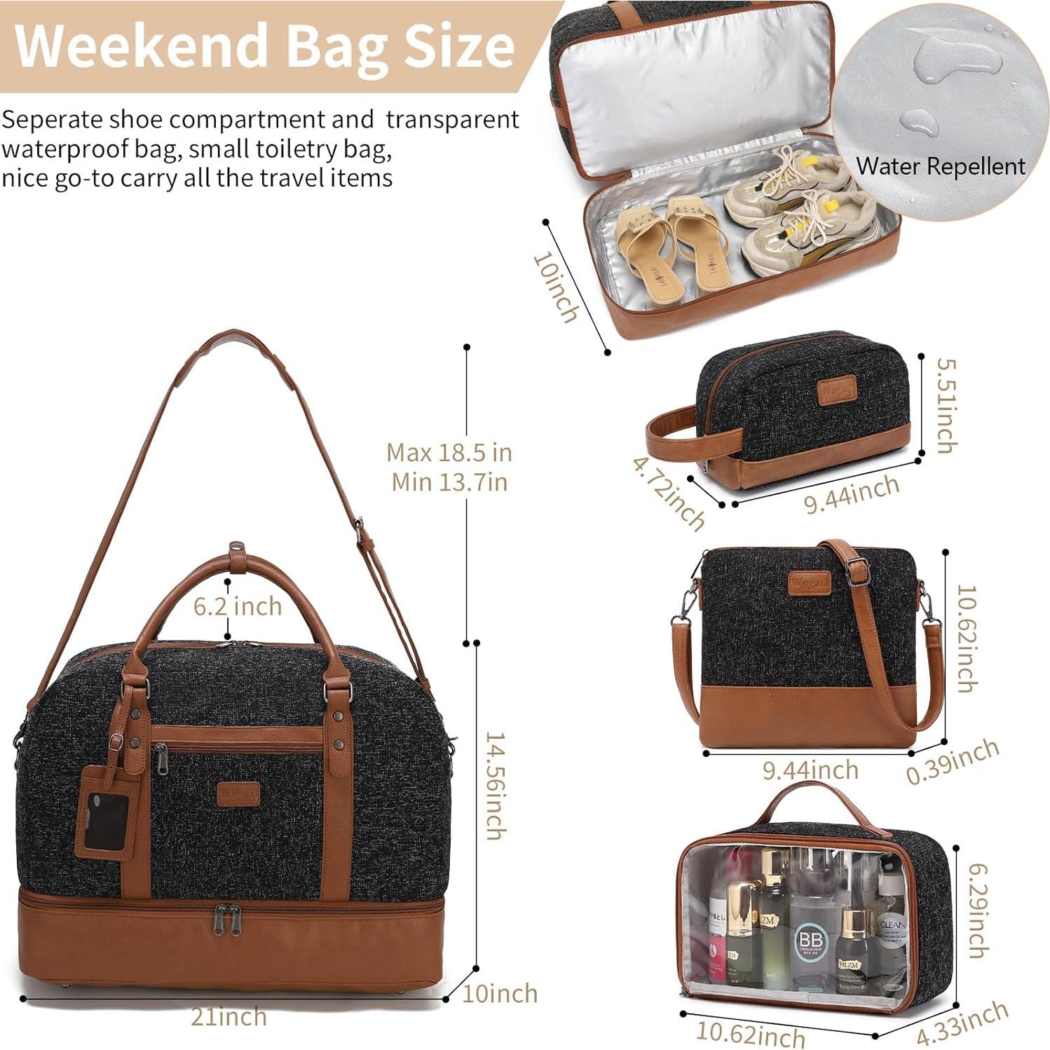 Bolsa de Viaje Wogarl Grande para Mujeres y Hombres 28x10x29cm